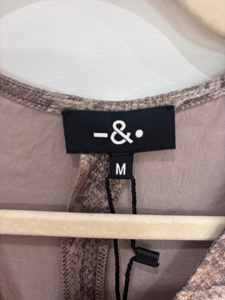 & Other Stories Taupe Snake-Print Draped Mini Dress — image 5 of 6